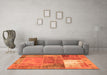 Machine Washable Patchwork Orange Transitional Area Rugs in a Living Room, wshcon2695org