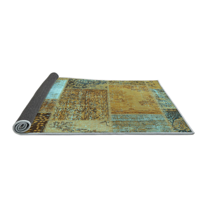 Sideview of Patchwork Light Blue Transitional Rug, con2695lblu