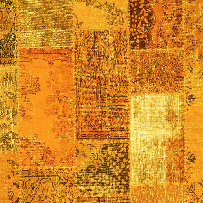 Square Patchwork Yellow Transitional Rug, con2695yw