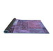 Sideview of Patchwork Blue Transitional Rug, con2695blu