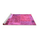 Sideview of Machine Washable Patchwork Purple Transitional Area Rugs, wshcon2695pur