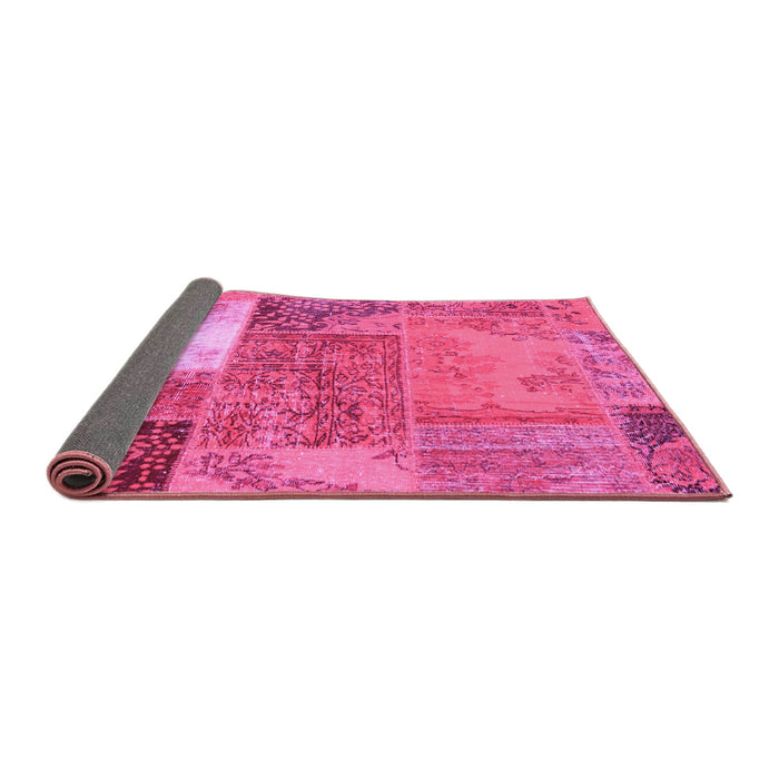 Sideview of Patchwork Pink Transitional Rug, con2695pnk