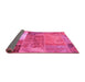 Sideview of Patchwork Pink Transitional Rug, con2695pnk