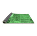 Sideview of Patchwork Emerald Green Transitional Rug, con2695emgrn