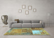 Machine Washable Patchwork Light Blue Transitional Rug in a Living Room, wshcon2695lblu