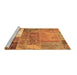 Sideview of Machine Washable Patchwork Brown Transitional Rug, wshcon2695brn