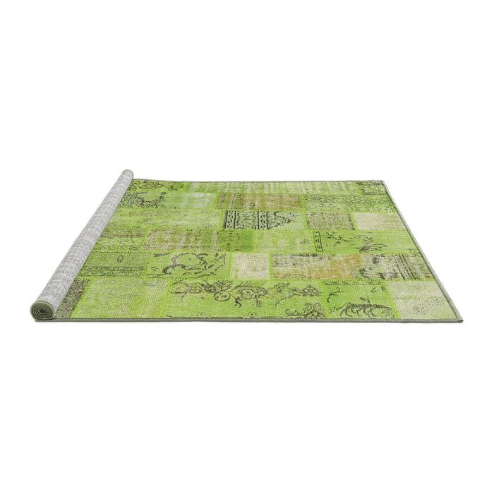 Serging Thickness of Machine Washable Contemporary Pistachio Green Rug, wshcon2696