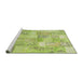Serging Thickness of Machine Washable Contemporary Pistachio Green Rug, wshcon2696