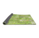 Thickness of Contemporary Pistachio Green Patchwork Rug, con2696