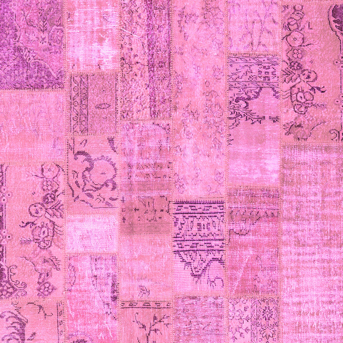 Patchwork Pink Transitional Rug, con2696pnk