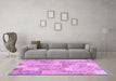 Machine Washable Patchwork Purple Transitional Area Rugs in a Living Room, wshcon2696pur