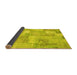 Sideview of Patchwork Yellow Transitional Rug, con2696yw