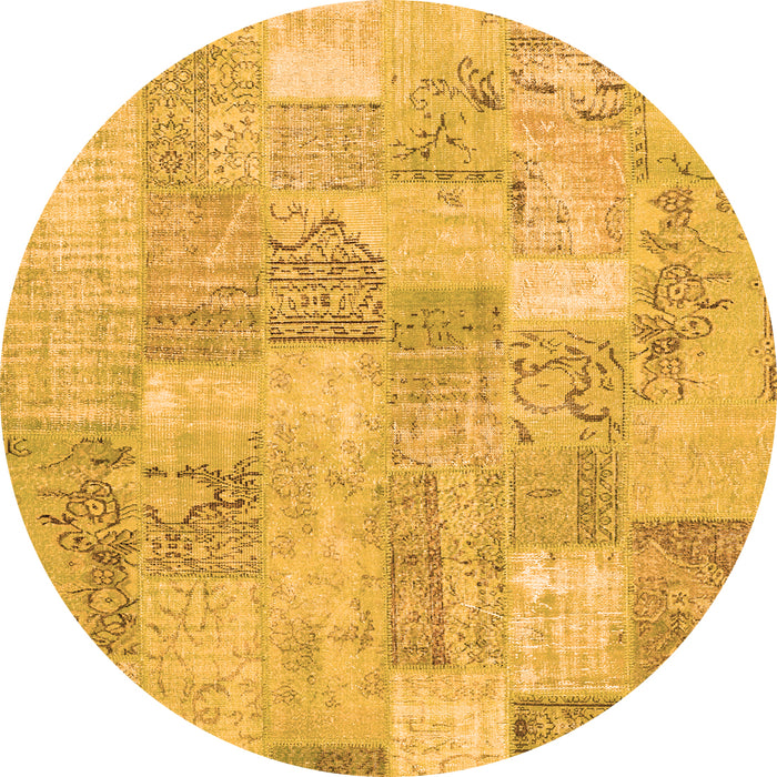 Square Patchwork Orange Transitional Rug, con2696org