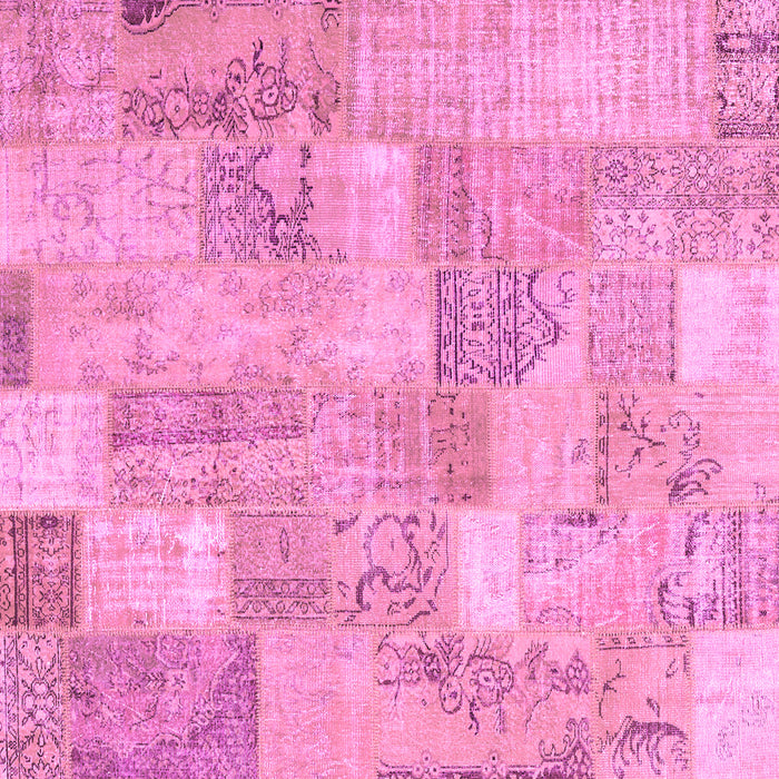 Square Patchwork Pink Transitional Rug, con2696pnk