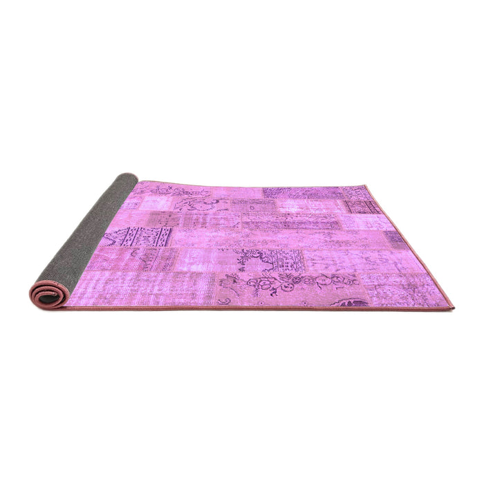 Sideview of Patchwork Purple Transitional Rug, con2696pur