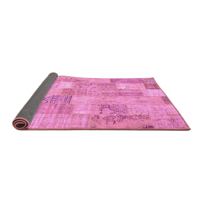Sideview of Patchwork Pink Transitional Rug, con2696pnk