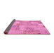 Sideview of Patchwork Pink Transitional Rug, con2696pnk