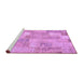 Sideview of Machine Washable Patchwork Purple Transitional Area Rugs, wshcon2696pur