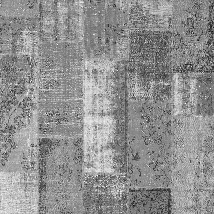 Serging Thickness of Machine Washable Patchwork Gray Transitional Rug, wshcon2697gry