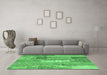 Machine Washable Patchwork Emerald Green Transitional Area Rugs in a Living Room,, wshcon2697emgrn