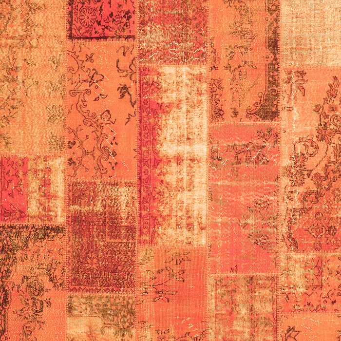 Serging Thickness of Machine Washable Patchwork Orange Transitional Area Rugs, wshcon2697org