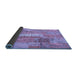 Sideview of Patchwork Blue Transitional Rug, con2697blu