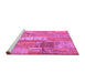 Sideview of Machine Washable Patchwork Purple Transitional Area Rugs, wshcon2697pur