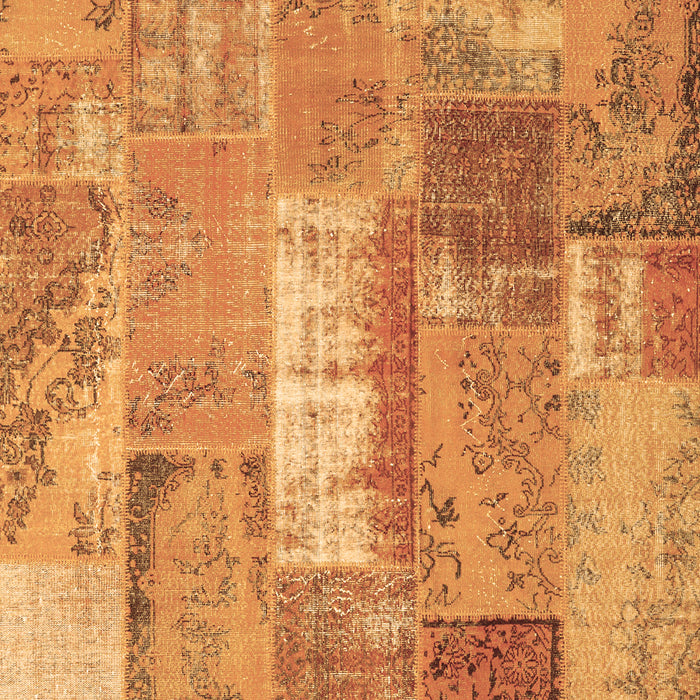 Patchwork Brown Transitional Rug, con2697brn