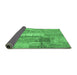 Sideview of Patchwork Emerald Green Transitional Rug, con2697emgrn