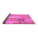 Sideview of Patchwork Purple Transitional Rug, con2697pur