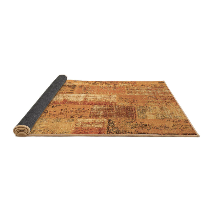Sideview of Patchwork Brown Transitional Rug, con2697brn