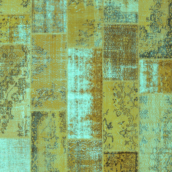 Patchwork Turquoise Transitional Rug, con2697turq