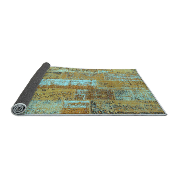 Sideview of Patchwork Light Blue Transitional Rug, con2697lblu