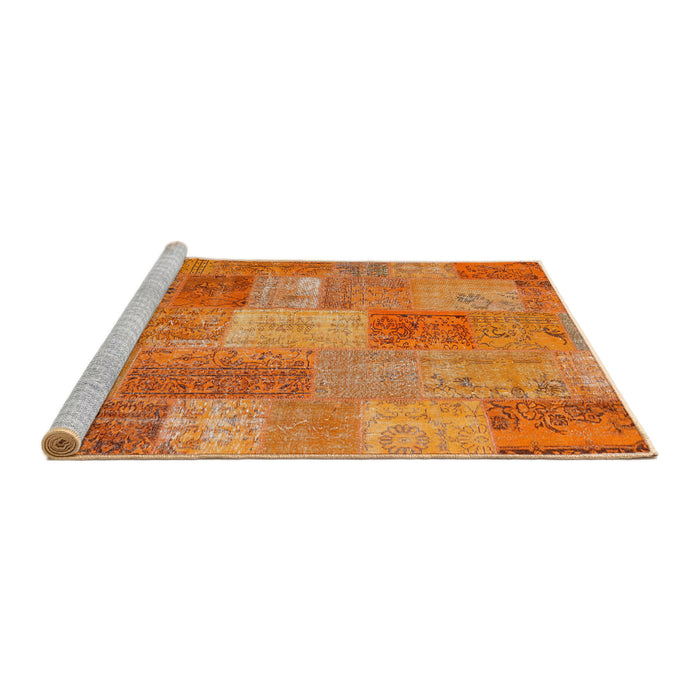 Serging Thickness of Machine Washable Contemporary Orange Rug, wshcon2698