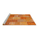 Serging Thickness of Machine Washable Contemporary Orange Rug, wshcon2698