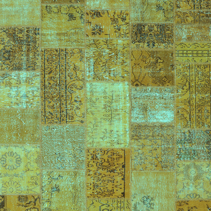 Patchwork Turquoise Transitional Rug, con2698turq