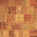 Square Patchwork Brown Transitional Rug, con2698brn