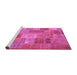 Sideview of Machine Washable Patchwork Purple Transitional Area Rugs, wshcon2698pur