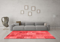 Machine Washable Patchwork Red Transitional Rug, wshcon2698red