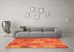 Machine Washable Patchwork Orange Transitional Area Rugs in a Living Room, wshcon2698org