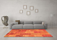 Machine Washable Patchwork Orange Transitional Rug, wshcon2698org