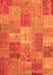 Serging Thickness of Machine Washable Patchwork Orange Transitional Area Rugs, wshcon2698org
