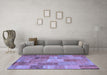 Machine Washable Patchwork Blue Transitional Rug in a Living Room, wshcon2698blu