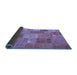 Sideview of Patchwork Blue Transitional Rug, con2698blu