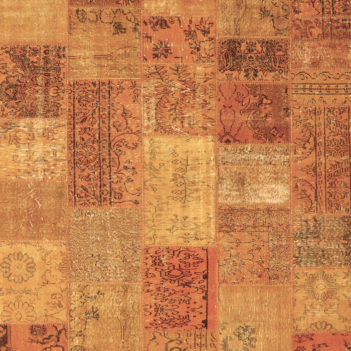 Patchwork Brown Transitional Rug, con2698brn