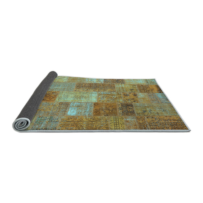 Sideview of Patchwork Light Blue Transitional Rug, con2698lblu