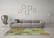 Machine Washable Patchwork Light Blue Transitional Rug in a Living Room, wshcon2698lblu