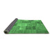 Sideview of Patchwork Emerald Green Transitional Rug, con2698emgrn