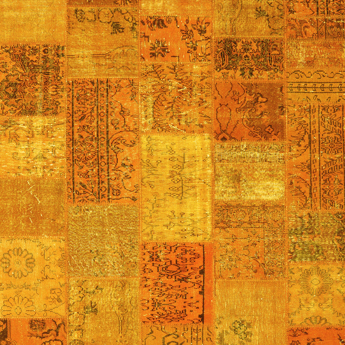 Patchwork Yellow Transitional Rug, con2698yw