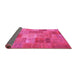 Sideview of Patchwork Pink Transitional Rug, con2698pnk